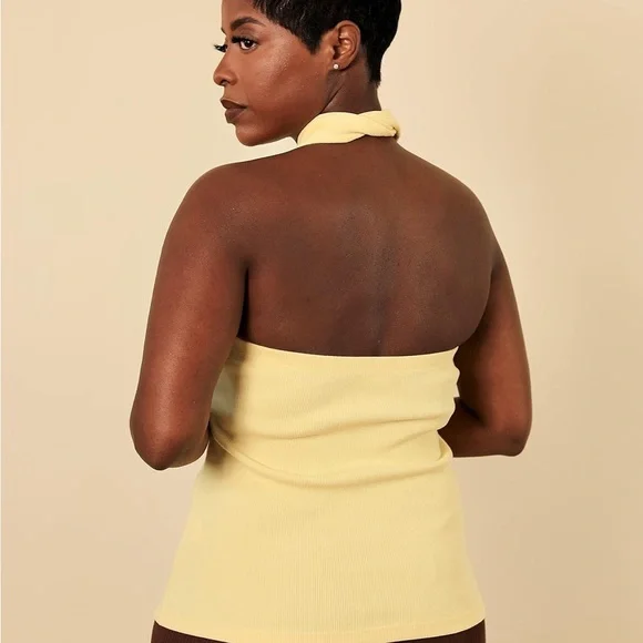The Drop Yellow Halter Top - Picture 2 of 4